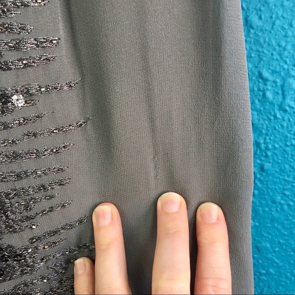 ADAM Adam Lippes beaded silk grey shift dress 4 - Picture 6 of 8